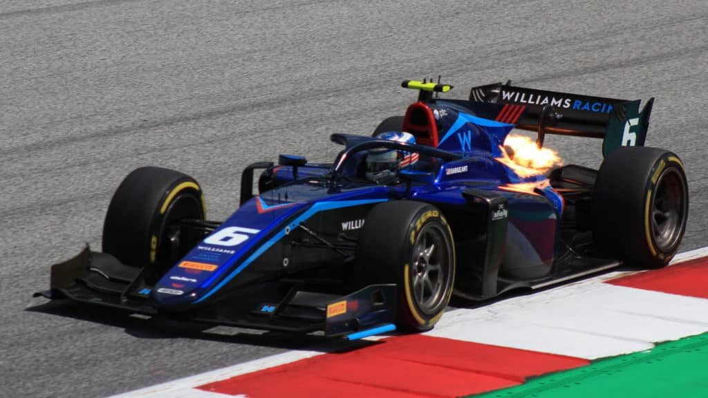 FIA F2 Austria 2022 Nr. 6 Sargeant backfire