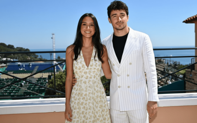 Charles Leclerc and his wife