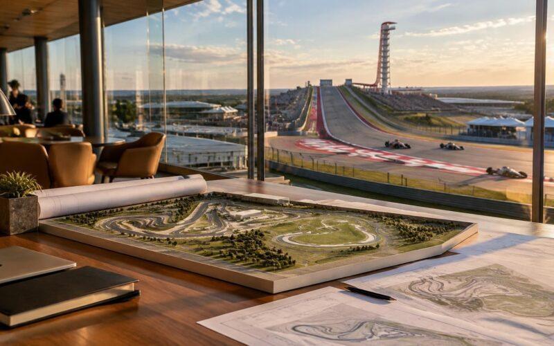 explore cota’s turn 1 clubhouse and discover the plans for a second track at the circuit of the americas.